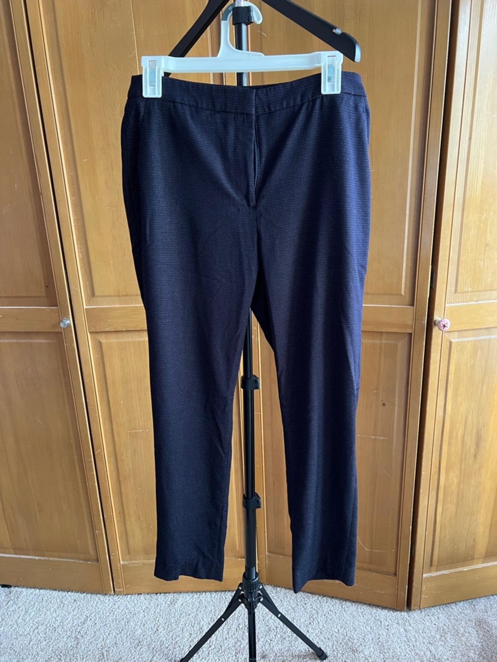 H&M Navy Textured Women's Trousers